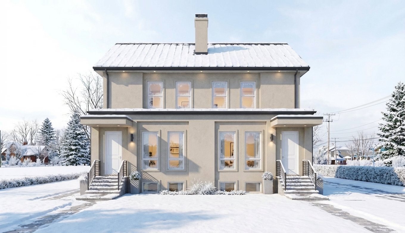 Twin entry facade redesign